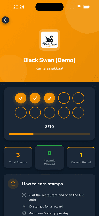 DinerOps Go stamp detail